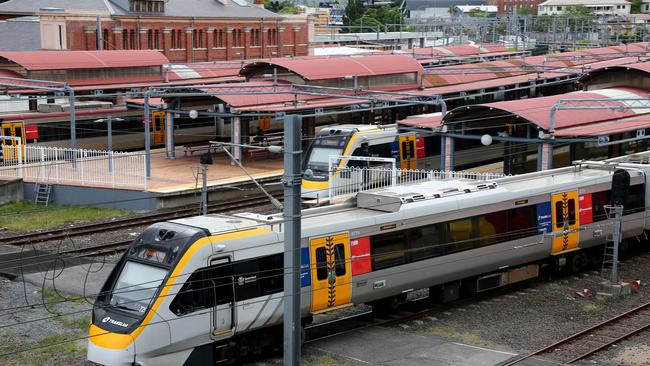 Trains have been suspended in Brisbane this morning, due to a police incident. Picture AAP/David Clark