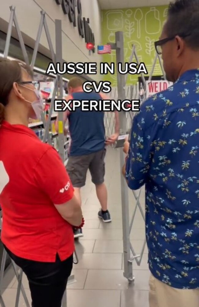 Customers needed to show staff proof of ID before they could enter the sectioned-off area. Picture: TikTok/aliclarke82
