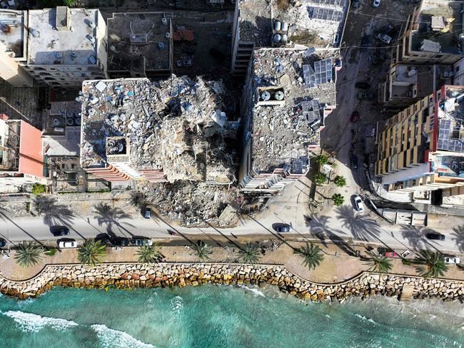 A destroyed building in the southern Lebanese city of Tyre. Picture: AFP