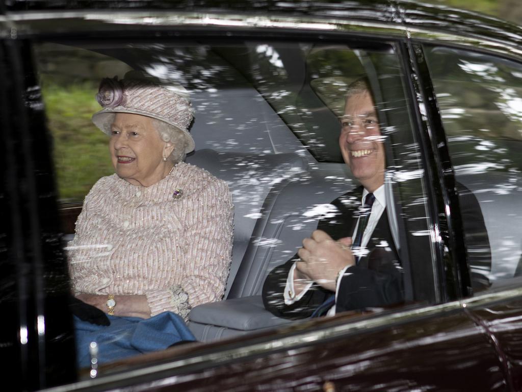 Prince Andrew wore a forced smile. Picture: Jane Barlow/PA