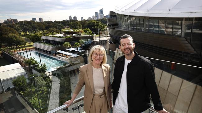 Merivale Executive Chef Jordan Toft, with Venues NSW Kerrie Mather, has been tasked with taking over the cafe at the exclusive Sporting Club of Sydney. Picture: Supplied