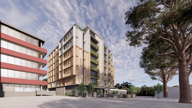 An artist's impression of the 80-bed Northern Beaches Mental Health Hub, a private hospital to be built at Frenchs Forest in 2024. Picture: CK Group