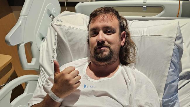 Todd Birkbeck recovering after his second surgery at Latrobe Regional Hospital.