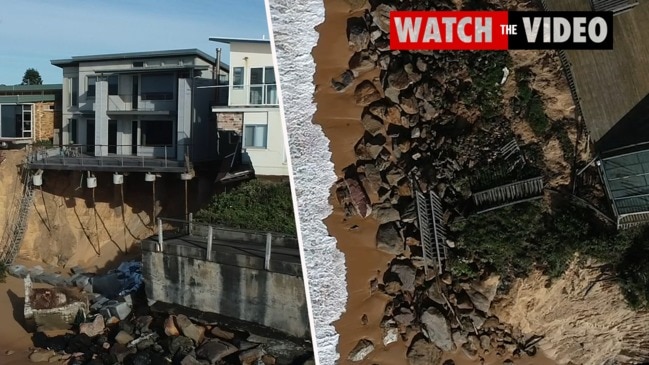 Amazing drone footage shows Central Coast sea swell destruction