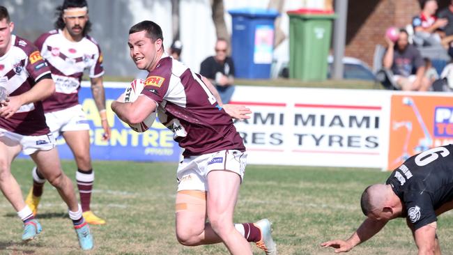 Action shots of the Burleigh Bears taking on Mudgeeraba Redbacks at Pizzey Park. Reece McKenzie-O'Brian. 21 August Miami Picture by Richard Gosling