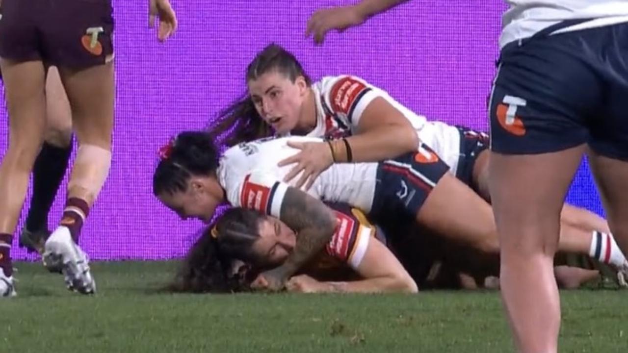 Nrlw Round 1 News Broncos Rookie Ashleigh Werner Sent Off For Alleged Bite In Roosters Clash
