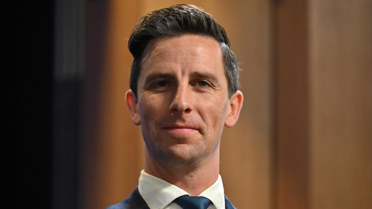 Climate 200 executive director Byron Fay at the National Press Club in Canberra in 2022.