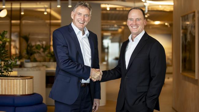 BHP has announced Ross McEwan, left, as its new chairman to succeed Ken MacKenzie, right, who will step down at the end of March. Picture: Arsineh Houspian