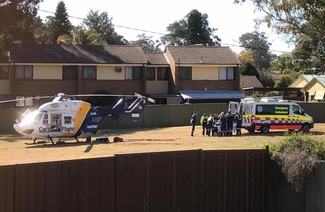 A construction worker in his 30s suffered serious burns after hitting a high-voltage power cable in Bidwill today. Picture: Jeremy Onee