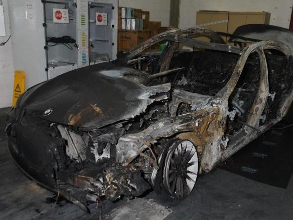 The burnt out BMW. Photo: NSW Police / Supplied