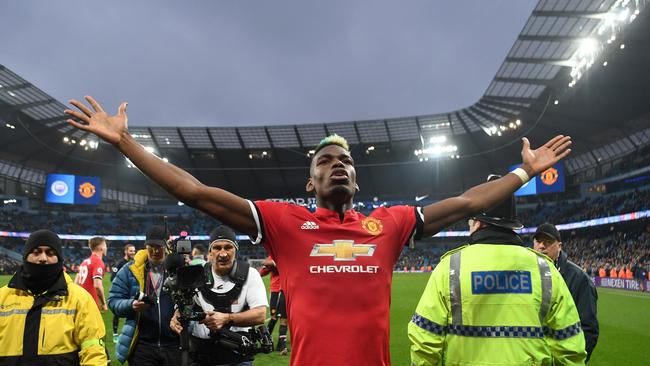 Paul Pogba of Manchester United celebrates victory