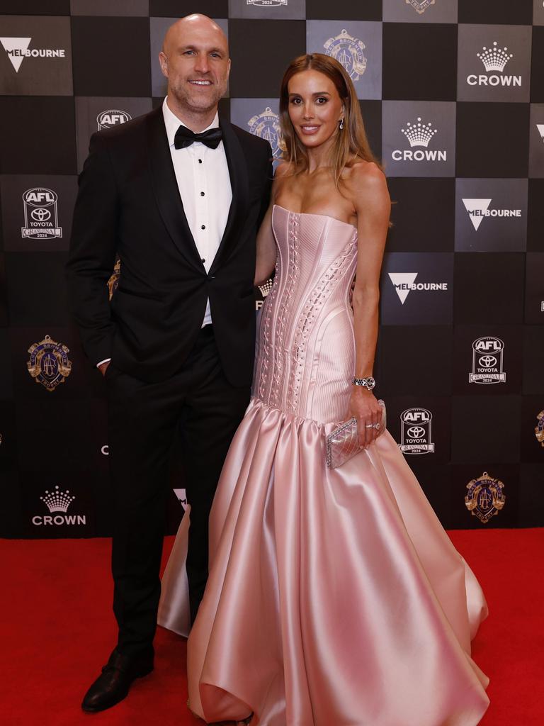 Chris Judd and Bec Judd on the red carpet. Picture: NewsWire/ Michael Klein