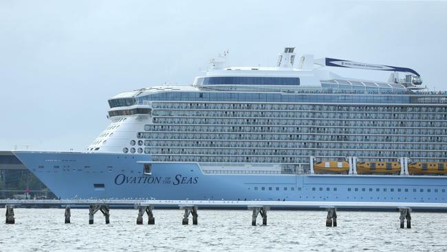 Ovation of the Seas docked at Fisherman’s Island. Picture: Liam Kidston