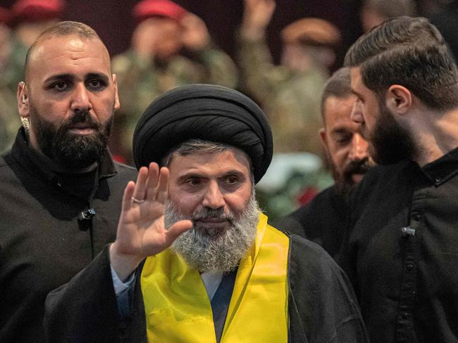 Senior Hezbollah official Hashem Safieddine attends the funeral ceremony of slain top commander Fuad Shukr in Beirut's southern suburbs on August 1. Picture: AFP