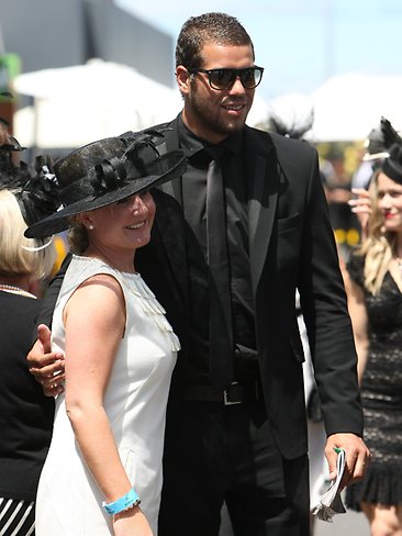 Hawthorn forward Buddy Franklin poses with fans. Picture: Alex Coppel