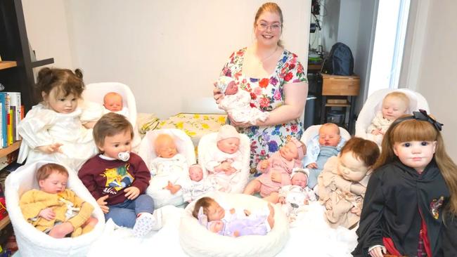 Ellis started to collect reborn dolls during the height of the pandemic in May 2020 when she was feeling “lonely.”Image: SWNS