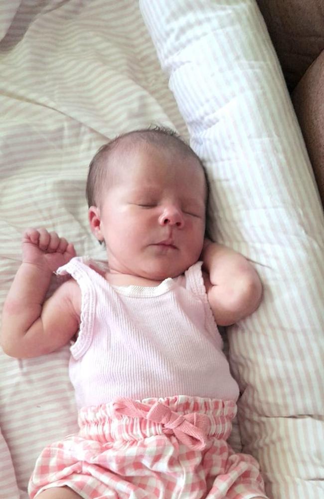 Ivy Rose Merkel was born on February 2, 2022, at Mackay Base Hospital, weighing 3590g and measuring 50cm, a daughter to mum Sanya Goodall and dad Jack Ray Merkel. Picture: Sanya Goodall DMBF22