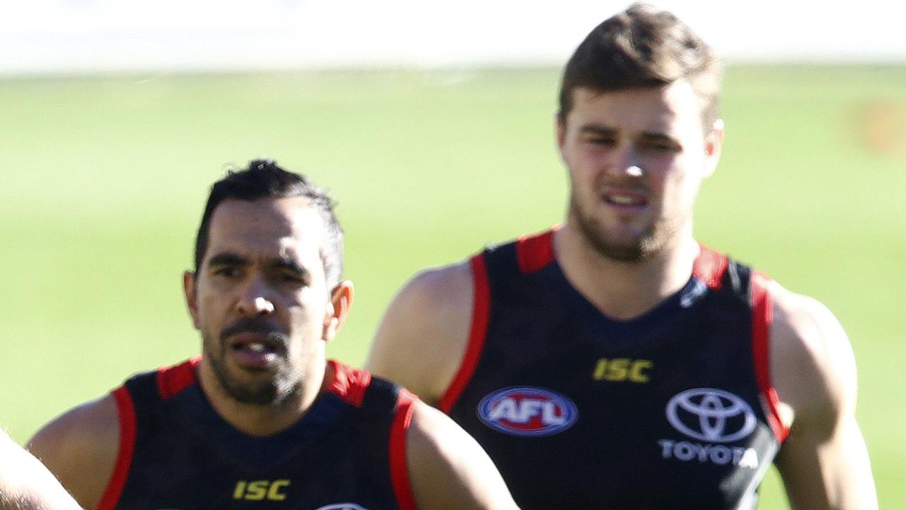 Adelaide Crows training at Adelaide Oval. Rory Sloane, Eddie Betts and Brad Crouch. Picture Sarah Reed