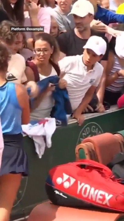 Tennis star scolds fighting fans at French Open