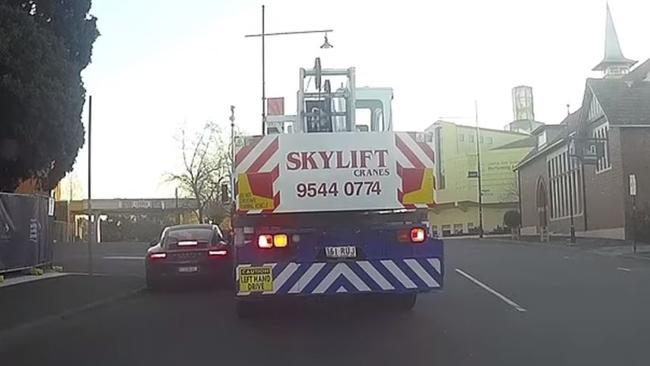 An Ivanhoe driver had the last laugh after being cut off by a speeding Porsche. Picture: Dash Cam Owners Australia