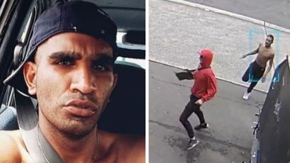 Allan Lawrence, 29, stabbed Morgan Brown [pictured in red hoodie] to death in Wollongong.