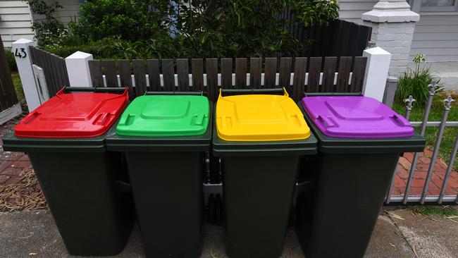 Victoria’s shift to a four-bin waste system is gathering pace. Picture: AAP