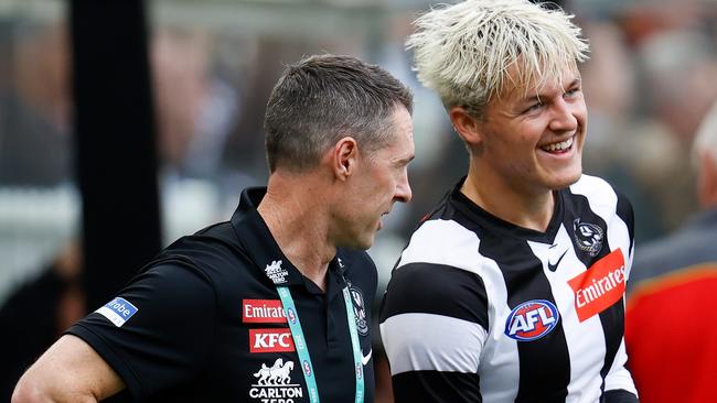 Young forward Jack Ginnivan is keeping coach Craig McRae on his toes. Picture: Getty Images