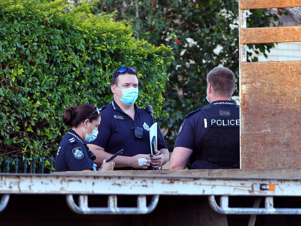 Police officers at the scene. Picture: David Clark