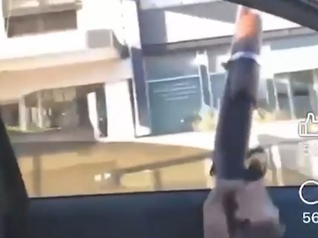 Footage obtained by 2GB allegedly captures a man discharging what appears to be a shotgun from his car.