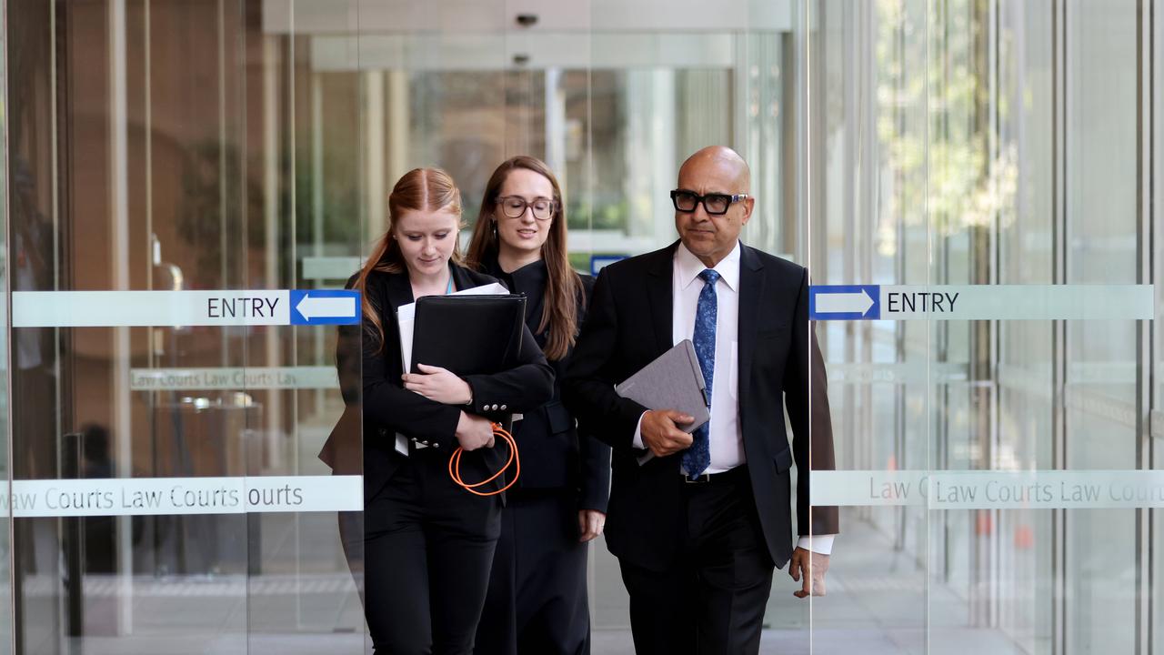 Nine’s barrister, Dauid Sibtain (far right), with his legal team. Picture: NCA NewsWire / Damian Shaw