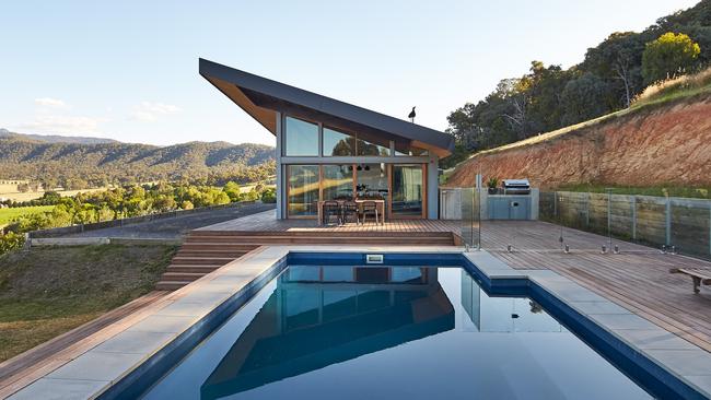 Raidstudio also designed McNeill’s Myrtleford country retreat, which he owns with DJ Carl Cox. Picture: Peter Bennetts