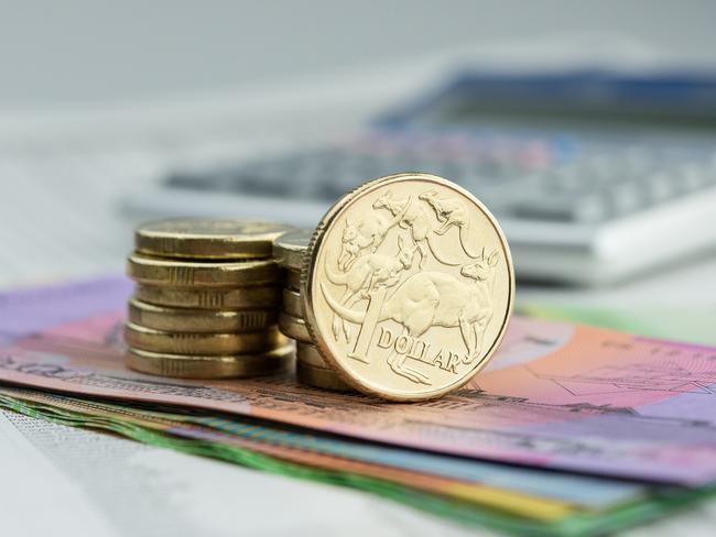 Stock Photo of Australian Money including Notes and coins. Generic cash