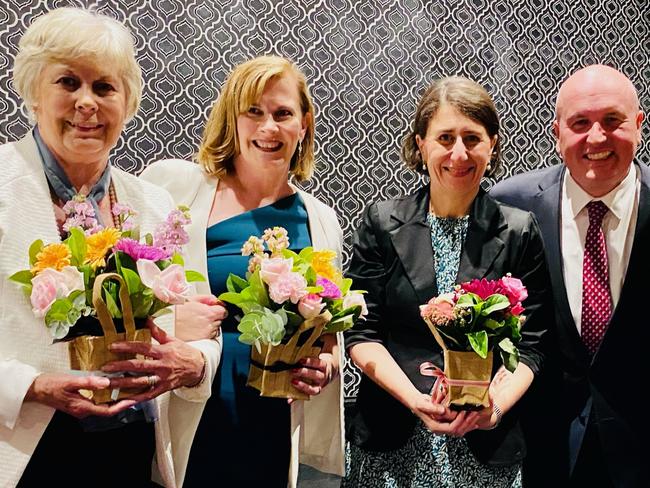 Police and Emergency Services Minister David Elliott with (l to r) mother-in-law Laraine, wife Nicole and Premier Gladys Berejiklian. Picture: Supplied