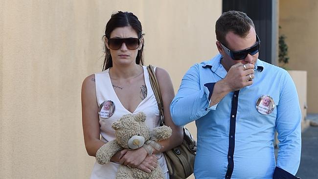 Naomi and Grant Day outside the Glebe Coroners Court where their son Kyran’s inquest is being held.