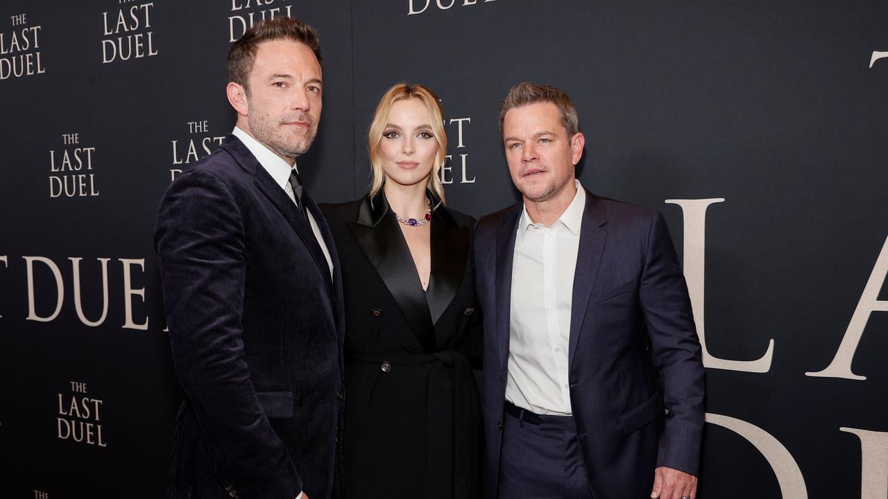 Ben Affleck, Jodie Comer and Matt Damon the New York premiere of The Last Duel this month. Picture: Arturo Holmes/Getty Images/AFP