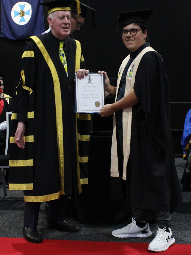 Robert Vanderburg graduated with a Diploma of Information and Communication Technology at the CQUniversity graduation ceremony in Bundaberg on December 14, 2023.