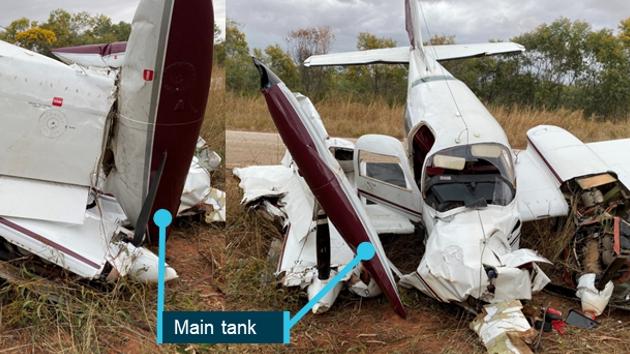 The wreckage of the Broome Aviation Cessna 310R. Picture: WA Police.