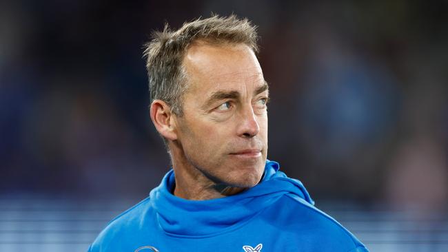 MELBOURNE, AUSTRALIA - MAY 07: Alastair Clarkson, Senior Coach of the Kangaroos looks on during the 2023 AFL Round 08 match between the North Melbourne Kangaroos and the St Kilda Saints at Marvel Stadium on May 7, 2023 in Melbourne, Australia. (Photo by Michael Willson/AFL Photos via Getty Images)