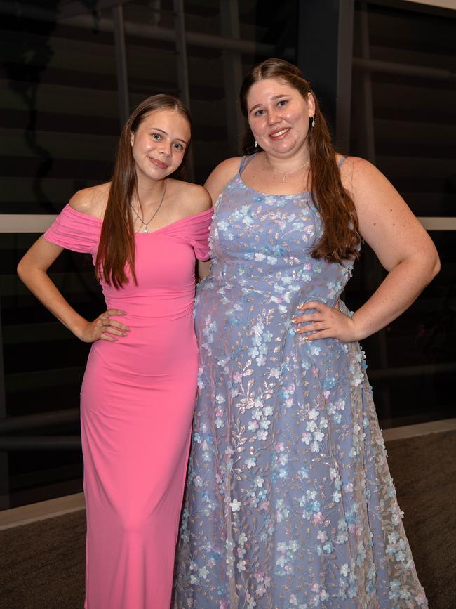Shellbea Day and Bianca Cocker at the Year 12 School formals of NT Christian College at Darwin Convention Centre, Darwin. Picture: Pema Tamang Pakhrin.