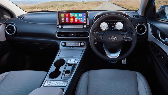 Hyundai's Kona Electric Highlander has a 10.25-inch touchscreen and another digital driver display of the same size.