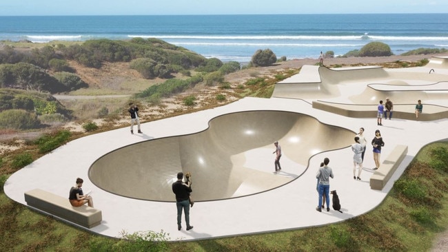 Plans show the park would incorporate a skate bowl and various boxes. Picture: Alexandrina Council