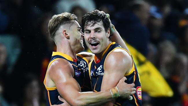 The Crows were pumped on Thursday. Photo by Mark Brake/Getty Images.