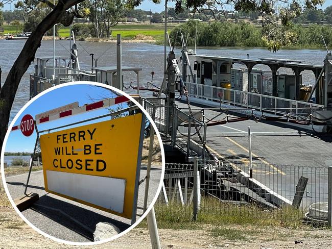 The Tailem Bend ferry was closed to the public due to high winds, from 1:30pm on Monday until further notice.