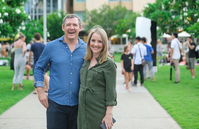 Chief Minister Michael Gunner with wife Kristy O'Brien. Mr Gunner has had it confirmed that he suffered a heart attack: Picture: GLENN CAMPBELL