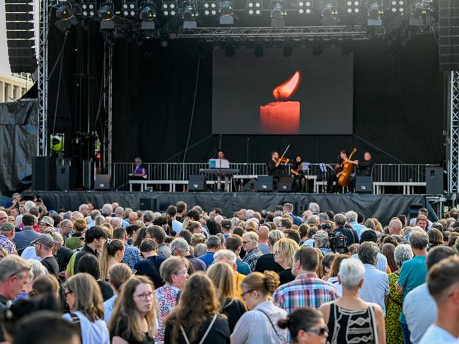 People take part in a memorial service for the victims of the deadly stabbings in Solingen. Picture: Getty Images