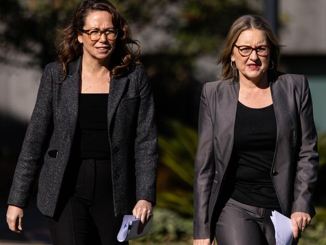 Attorney-General Jaclyn Symes with Premier Jacinta Allan. Picture: Diego Fedele