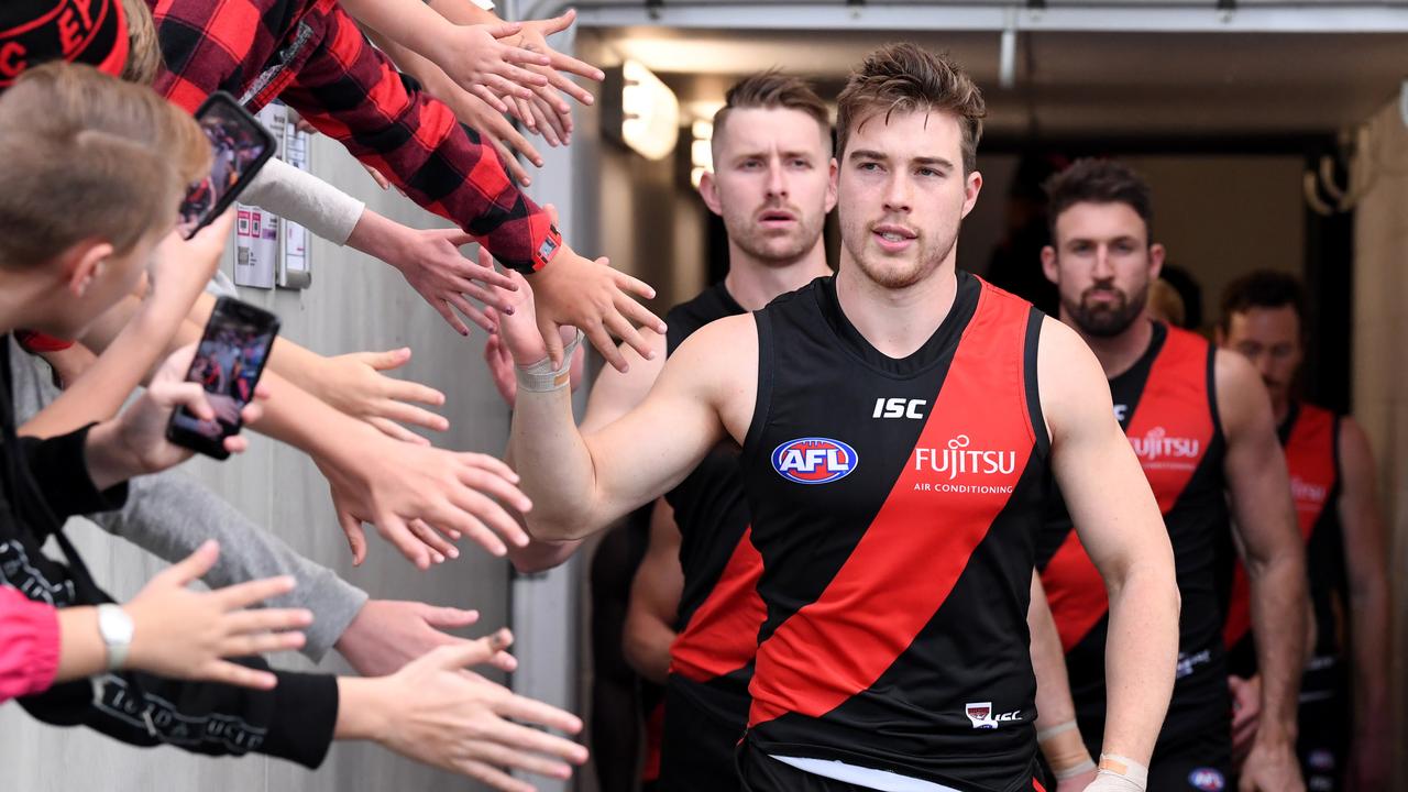 Bombers fans will be seeing plenty more of Zach Merrett after the star midfielder recommitted to the club on a huge new deal. Picture: AAP Image/Dave Hunt