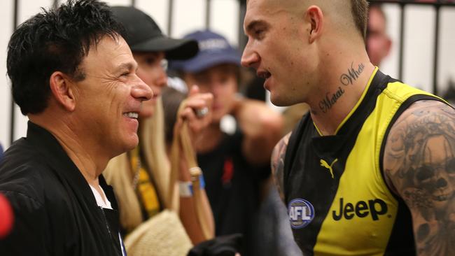 Carr with Brownlow-winner Dustin Martin. Picture: Michael Klein