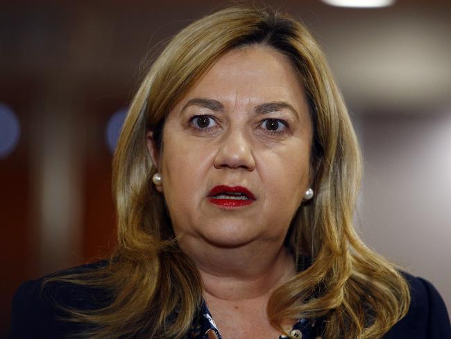 BRISBANE, AUSTRALIA - NewsWire Photos AUGUST 21, 2023: Queensland Premier Annastacia Palaszczuk speaks to the media before the Labor caucus meeting in Brisbane. Picture: NCA NewsWire/Tertius Pickard