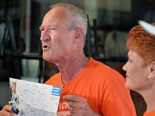 Steve Dickson MP and Pauline Hanson MP One Nation election commitments. Picture: Patrick Woods